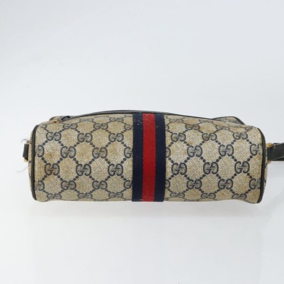 GUCCI GG Supreme Sherry Line Shoulder Bag PVC Navy Gold 68 02 004 Auth 152148 - Picture 6 of 16